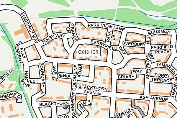 OX18 1GR map - OS OpenMap – Local (Ordnance Survey)