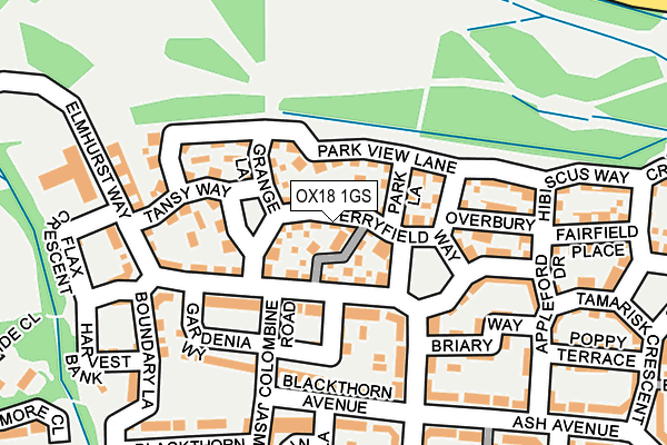 OX18 1GS map - OS OpenMap – Local (Ordnance Survey)