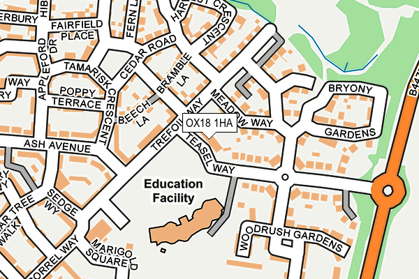 OX18 1HA map - OS OpenMap – Local (Ordnance Survey)