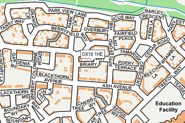 OX18 1HE map - OS OpenMap – Local (Ordnance Survey)