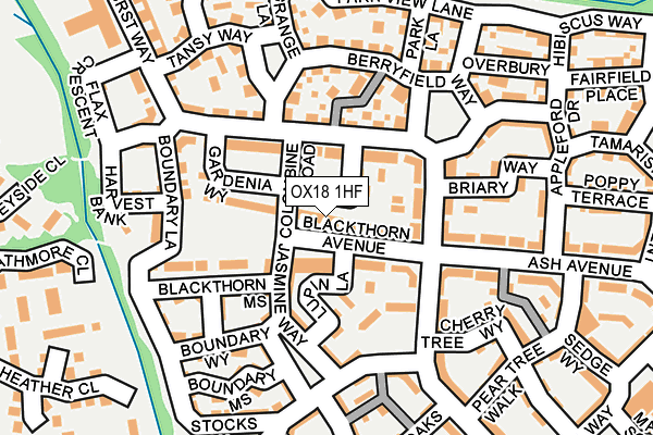 OX18 1HF map - OS OpenMap – Local (Ordnance Survey)