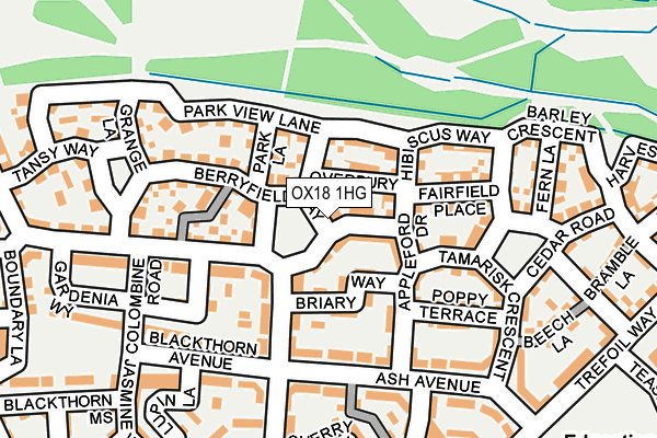 OX18 1HG map - OS OpenMap – Local (Ordnance Survey)