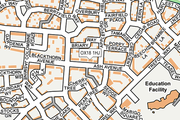 OX18 1HJ map - OS OpenMap – Local (Ordnance Survey)