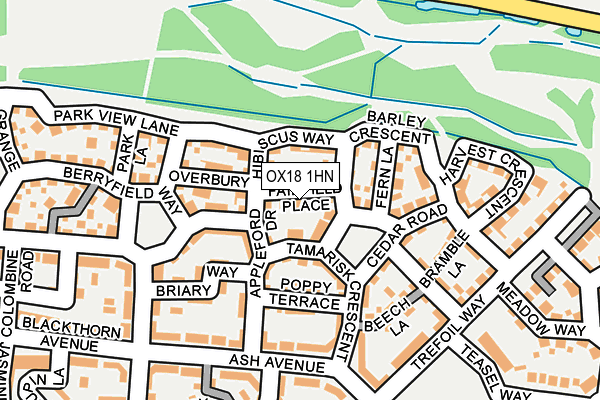 OX18 1HN map - OS OpenMap – Local (Ordnance Survey)