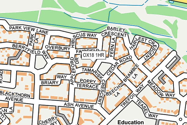 OX18 1HR map - OS OpenMap – Local (Ordnance Survey)