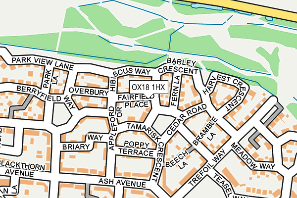 OX18 1HX map - OS OpenMap – Local (Ordnance Survey)