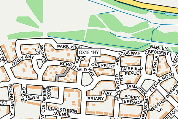 OX18 1HY map - OS OpenMap – Local (Ordnance Survey)
