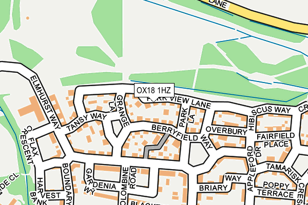 OX18 1HZ map - OS OpenMap – Local (Ordnance Survey)