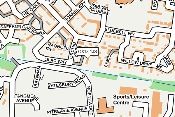 OX18 1JS map - OS OpenMap – Local (Ordnance Survey)