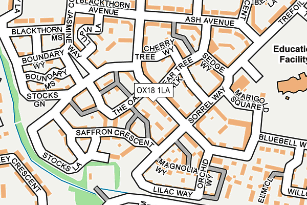 OX18 1LA map - OS OpenMap – Local (Ordnance Survey)