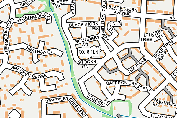 OX18 1LN map - OS OpenMap – Local (Ordnance Survey)