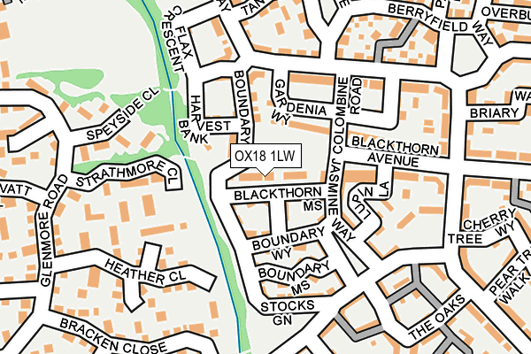 OX18 1LW map - OS OpenMap – Local (Ordnance Survey)