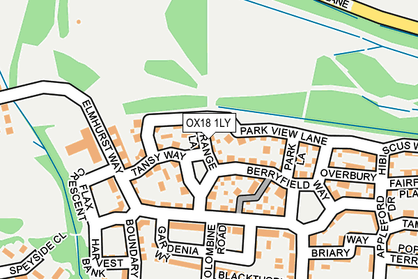 OX18 1LY map - OS OpenMap – Local (Ordnance Survey)
