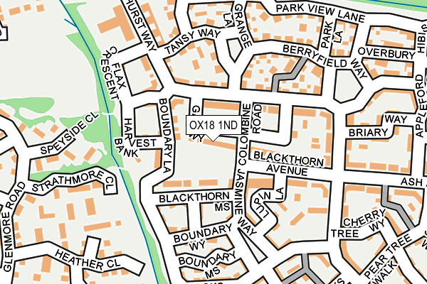 OX18 1ND map - OS OpenMap – Local (Ordnance Survey)