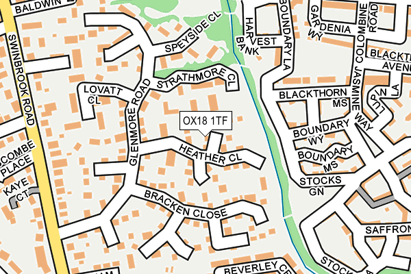 OX18 1TF map - OS OpenMap – Local (Ordnance Survey)