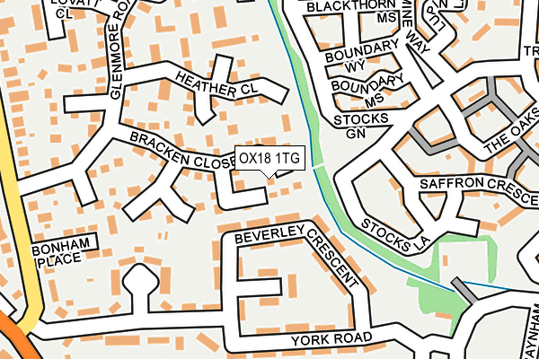 OX18 1TG map - OS OpenMap – Local (Ordnance Survey)