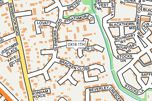 OX18 1TH map - OS OpenMap – Local (Ordnance Survey)