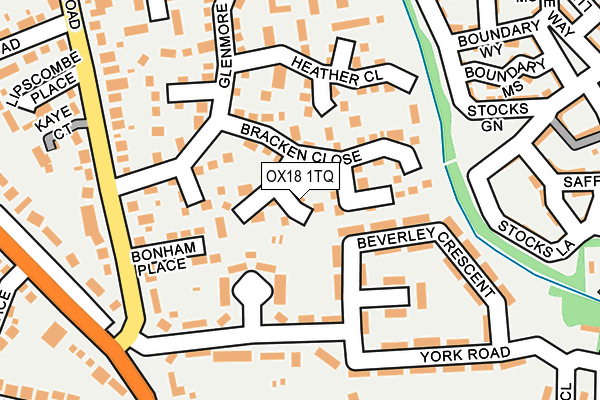 OX18 1TQ map - OS OpenMap – Local (Ordnance Survey)