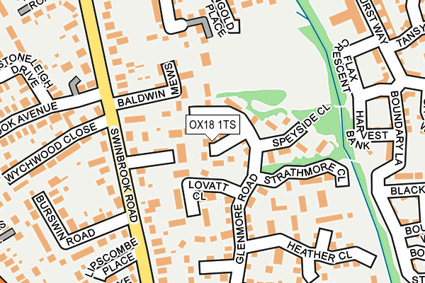 OX18 1TS map - OS OpenMap – Local (Ordnance Survey)