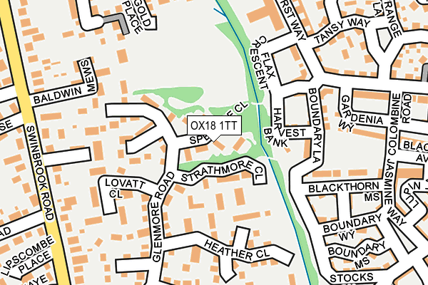 OX18 1TT map - OS OpenMap – Local (Ordnance Survey)