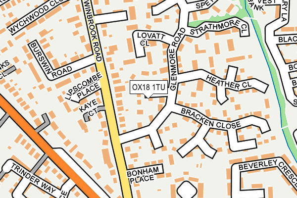 OX18 1TU map - OS OpenMap – Local (Ordnance Survey)