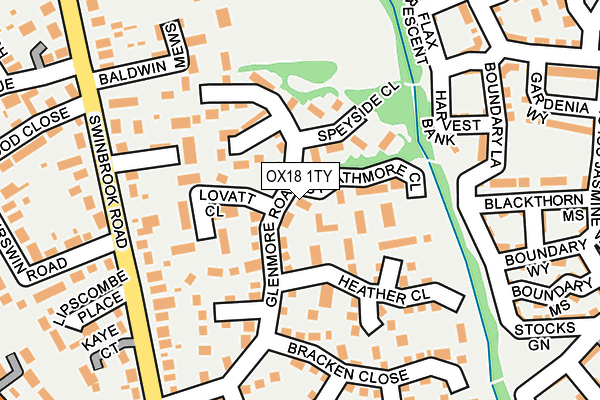 OX18 1TY map - OS OpenMap – Local (Ordnance Survey)