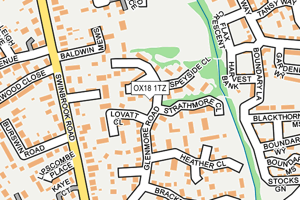 OX18 1TZ map - OS OpenMap – Local (Ordnance Survey)