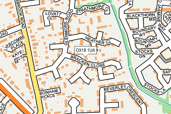 OX18 1UA map - OS OpenMap – Local (Ordnance Survey)