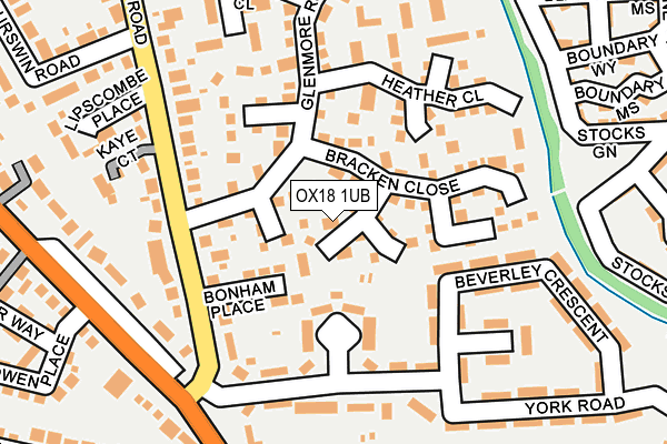OX18 1UB map - OS OpenMap – Local (Ordnance Survey)