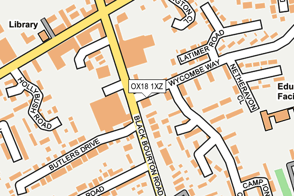 OX18 1XZ map - OS OpenMap – Local (Ordnance Survey)