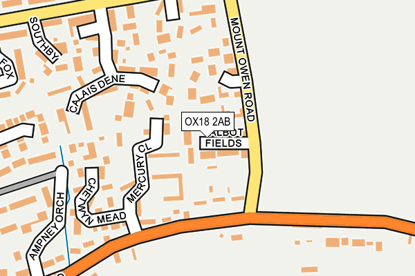OX18 2AB map - OS OpenMap – Local (Ordnance Survey)