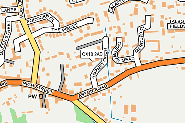 OX18 2AD map - OS OpenMap – Local (Ordnance Survey)