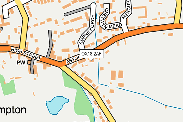 OX18 2AF map - OS OpenMap – Local (Ordnance Survey)