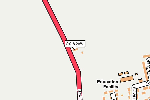 OX18 2AW map - OS OpenMap – Local (Ordnance Survey)