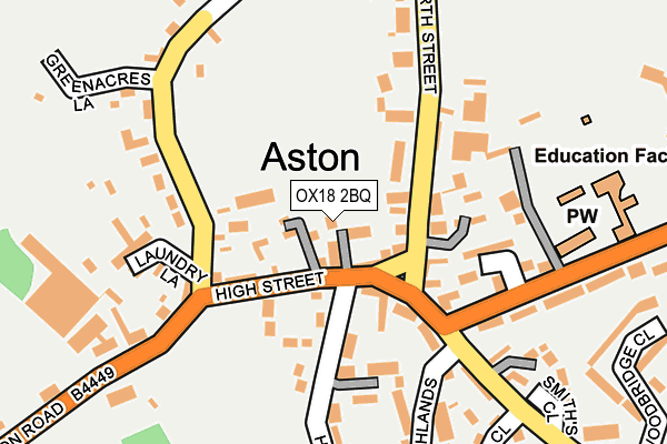 OX18 2BQ map - OS OpenMap – Local (Ordnance Survey)