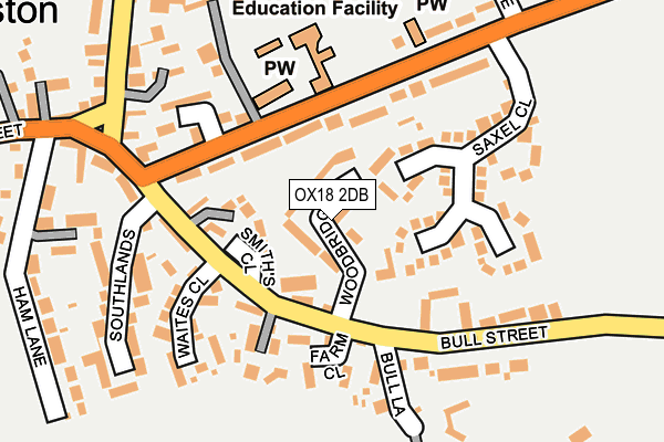 OX18 2DB map - OS OpenMap – Local (Ordnance Survey)