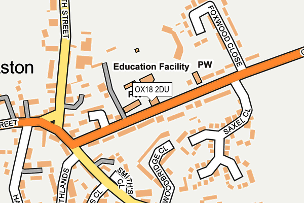 OX18 2DU map - OS OpenMap – Local (Ordnance Survey)