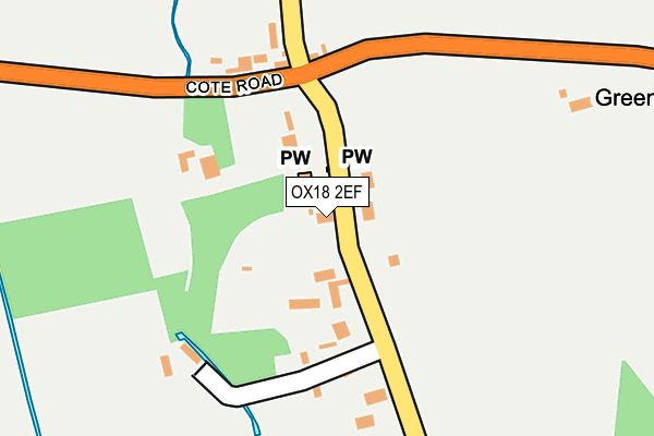 OX18 2EF map - OS OpenMap – Local (Ordnance Survey)