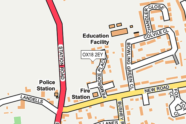 OX18 2EY map - OS OpenMap – Local (Ordnance Survey)