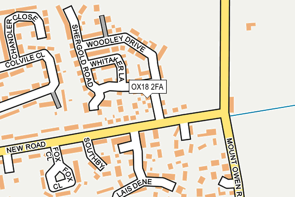 OX18 2FA map - OS OpenMap – Local (Ordnance Survey)