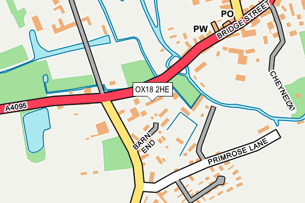 OX18 2HE map - OS OpenMap – Local (Ordnance Survey)