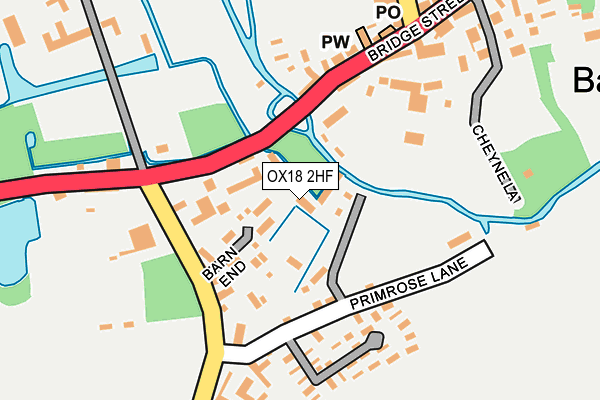 OX18 2HF map - OS OpenMap – Local (Ordnance Survey)