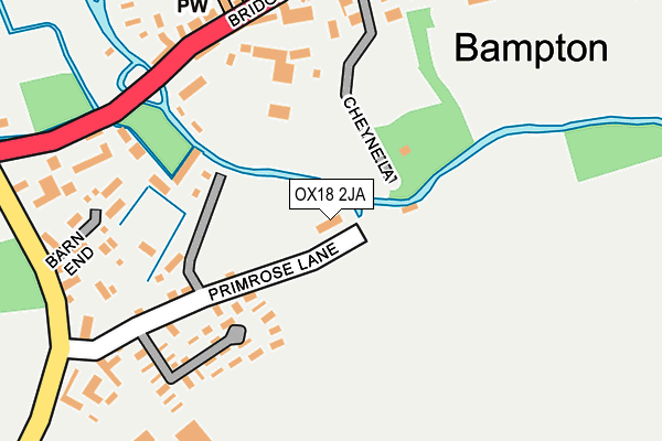 OX18 2JA map - OS OpenMap – Local (Ordnance Survey)