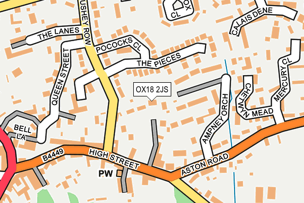 OX18 2JS map - OS OpenMap – Local (Ordnance Survey)