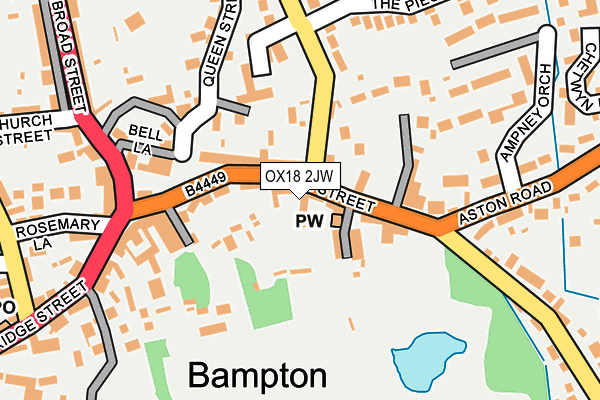 OX18 2JW map - OS OpenMap – Local (Ordnance Survey)