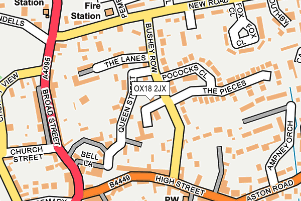 OX18 2JX map - OS OpenMap – Local (Ordnance Survey)