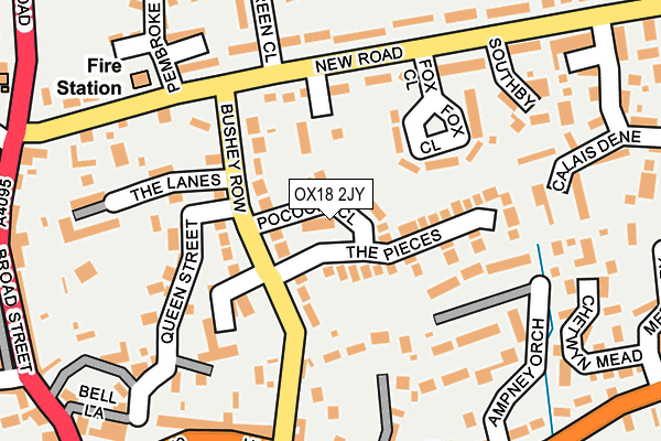 OX18 2JY map - OS OpenMap – Local (Ordnance Survey)