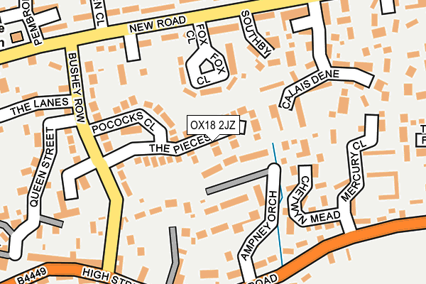 OX18 2JZ map - OS OpenMap – Local (Ordnance Survey)