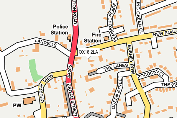 OX18 2LA map - OS OpenMap – Local (Ordnance Survey)