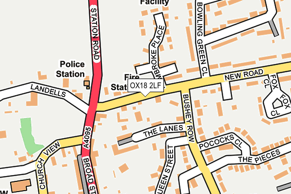 OX18 2LF map - OS OpenMap – Local (Ordnance Survey)